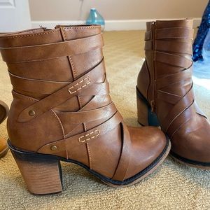 Pierre Dumas Booties in Cognac